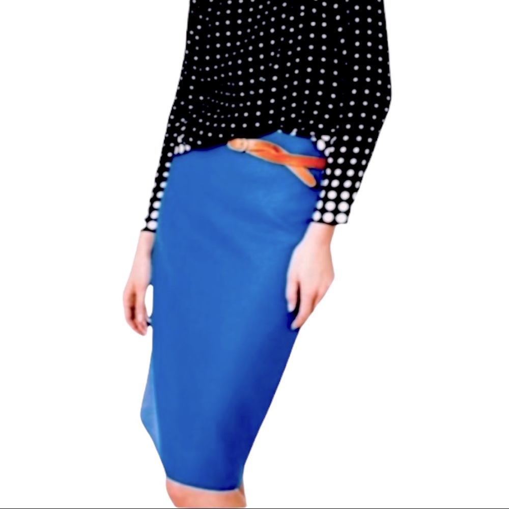J. Crew Wool & Viscose The Pencil Skirt Size 10 Royal Blue